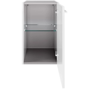 Offener Fackelmann Waschtisch-Unterbauschrank Verona, 35cm, Weiß Glanz/Hochglanz, mit Einlegeboden.