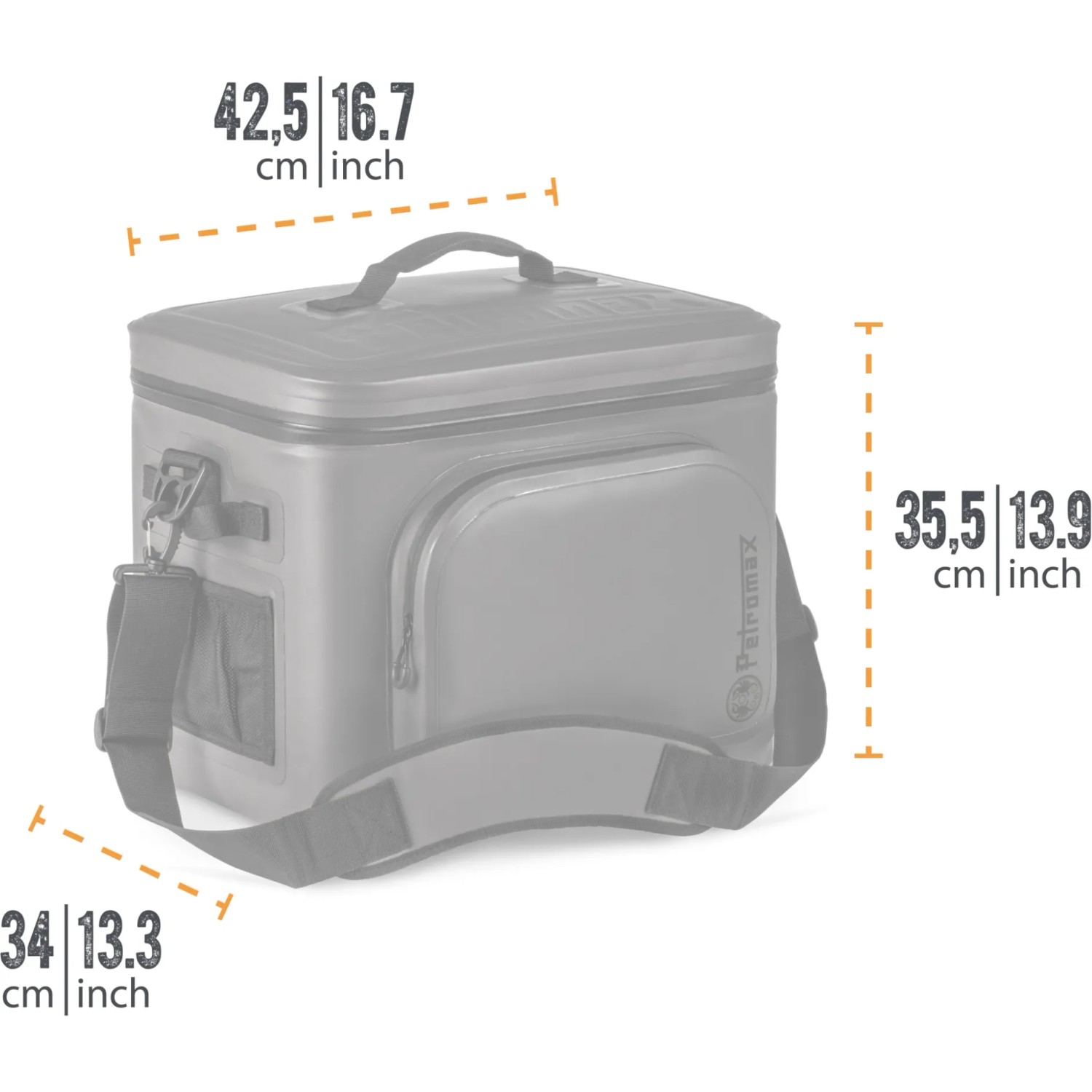 Petromax Kühltasche, dunkelgrau, 22 Liter. Ideal für Camping, Picknick und Outdoor-Aktivitäten.