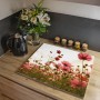 Banjado Glas Herdabdeckplatte mit Blumenmotiv, auch als Schneidebrett nutzbar.