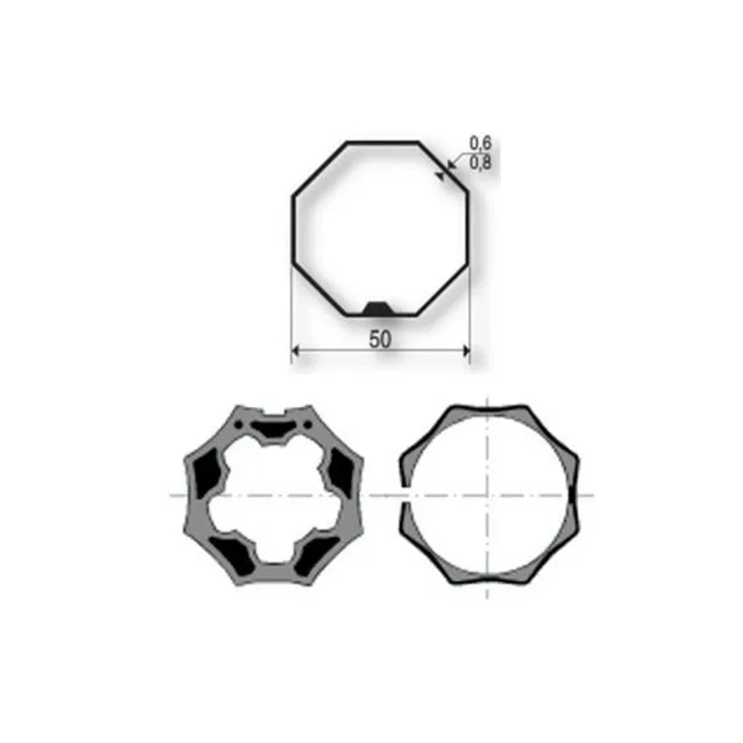 Somfy Adapterset Sw50 Gaviota Welle Für 50mm Motoren