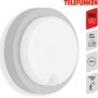 Telefunken LED-Außenleuchte Dortmund, silberfarbig, mit Bewegungsmelder. Runde Form, neutralweißes Licht.
