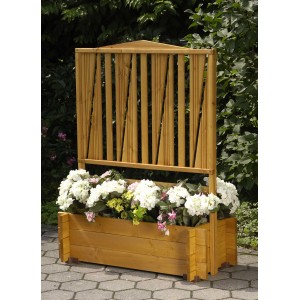 Gaspo Pflanzkasten Melk mit Spalier 100 cm x 127 cm x 45 cm Honigbraun