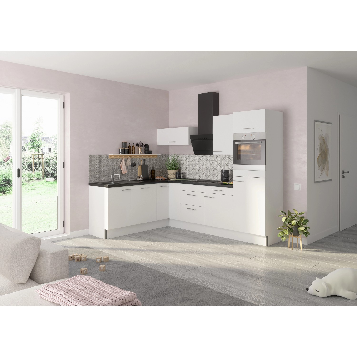Optifit Winkelküche/L-Küche Optikoncept Bengt 270 cm Weiß