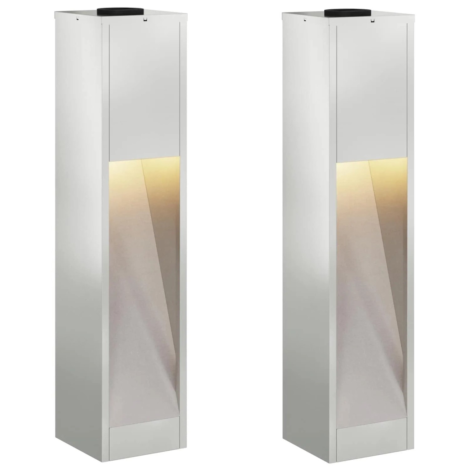 vidaXL Solar LED Wegeleuchte 2 Stk Silber Galvanisiert 879721