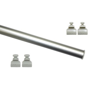 Gardinia Profil zum Klipsen für Flächenvorhangstoffe, silberfarben, mit Gleitern.