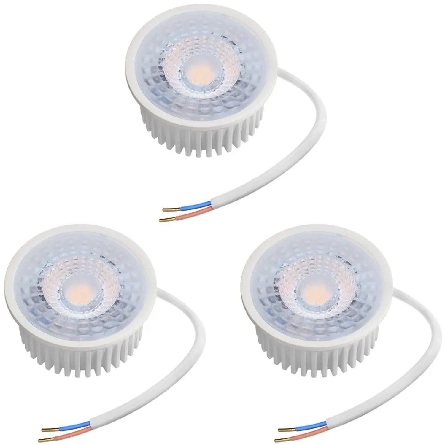 Oktaplex Nizza 3er Set LED-Spot-Modul Dimmbar GU10-Ersatz Flach 23 mm 4,9W Neutralweiß 4000K 230V ohne Trafo Rund