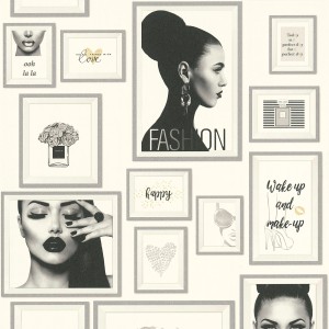 Bricoflor Vliestapete mit Bilderrahmen-Motiv in Schwarz-Weiß für Schlafzimmer und Jugendzimmer.