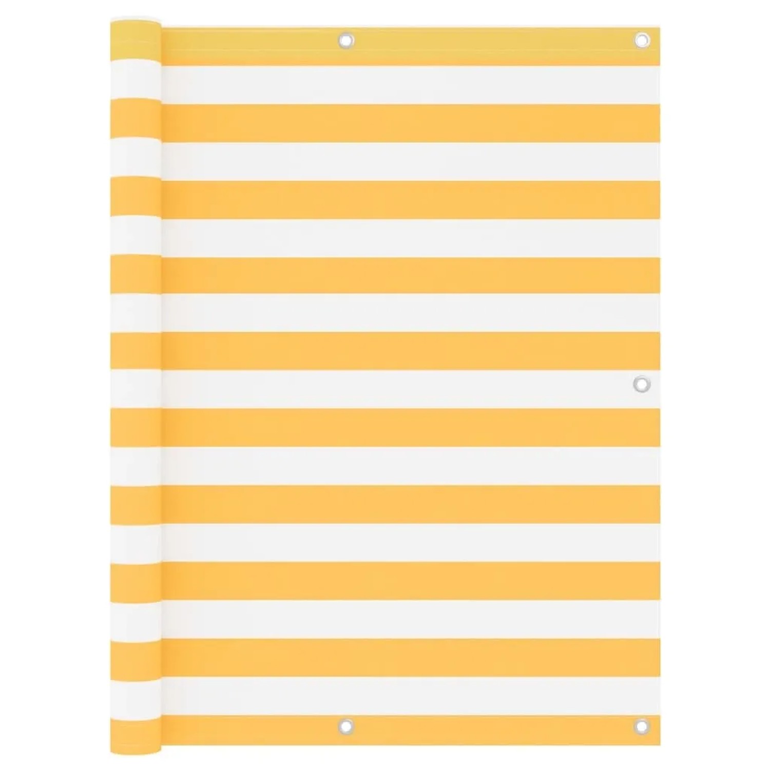vidaXL Balkon-Sichtschutz Weiß und Gelb 120x400 cm Oxford-Gewebe 134909