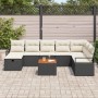 vidaXL Garten-Sofa-Set mit Kissen 9-Tlg Schwarz Poly Rattan 3360883_4