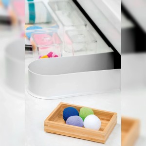 Emuca 10er-Set Siphonblende für Badezimmerschubladen Gebogen aus Kunststoff Grau
