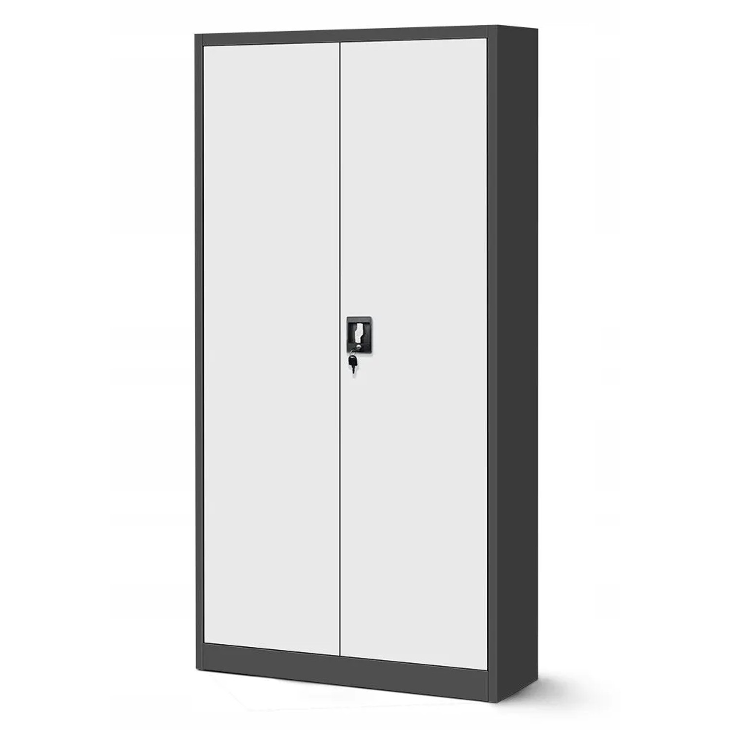 Jan Nowak Metallschrank Aktenschrank 90x185x40 cm mit Zylinderschloss und 4 Fachböden Anthrazit Weiß