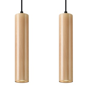 Sollux Lino 2er Hängeleuchte aus Holz, skandinavisch, für Lampen & Leuchten.