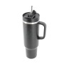 Schwarzer Petromax Thermobecher Waigo 1.000 ml mit Henkel und Strohhalm.