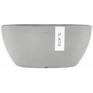 Graue Ecopots Sofia+WasBeh Pflanzschale, 30 cm, für Innen- & Außenbereich.