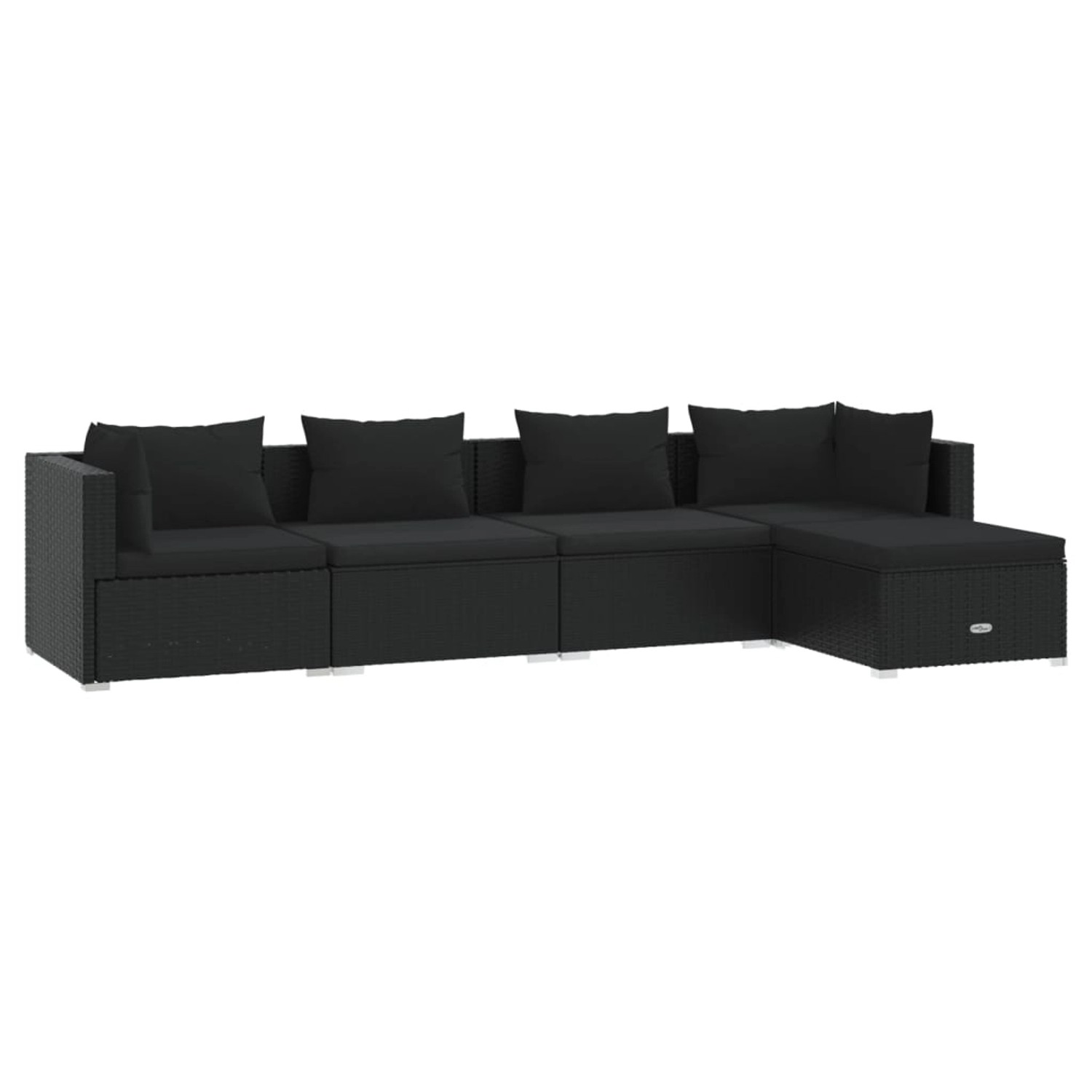 Vidaxl 5-tlg. Garten-lounge-set Mit Kissen Poly Rattan Schwarz günstig online kaufen