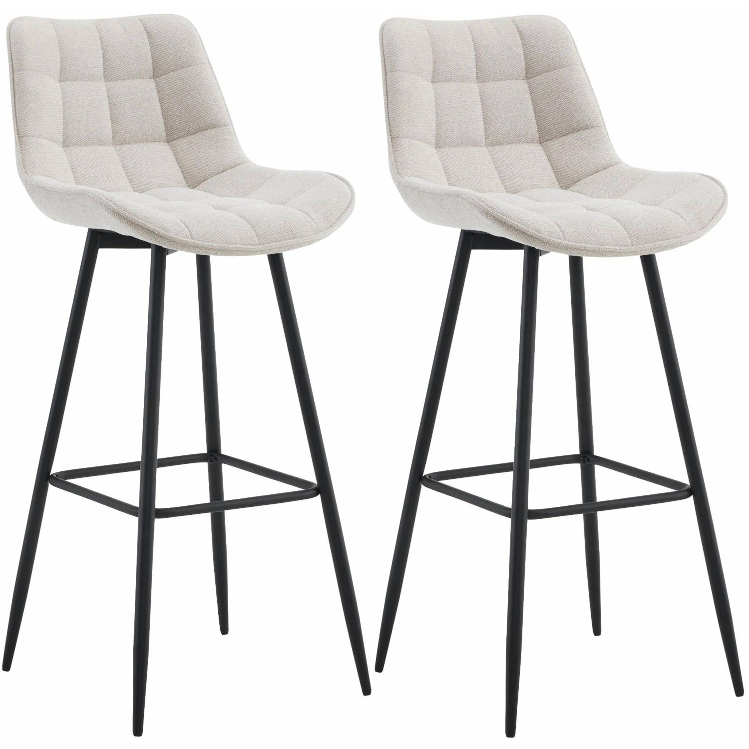 CLP 2er Set Barhocker Dartford creme/Stoff