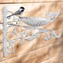 Relaxdays Vogeltränke Gusseisen Weiß Wetterfest 24 x 28 x 14 cm 1,2 kg_2