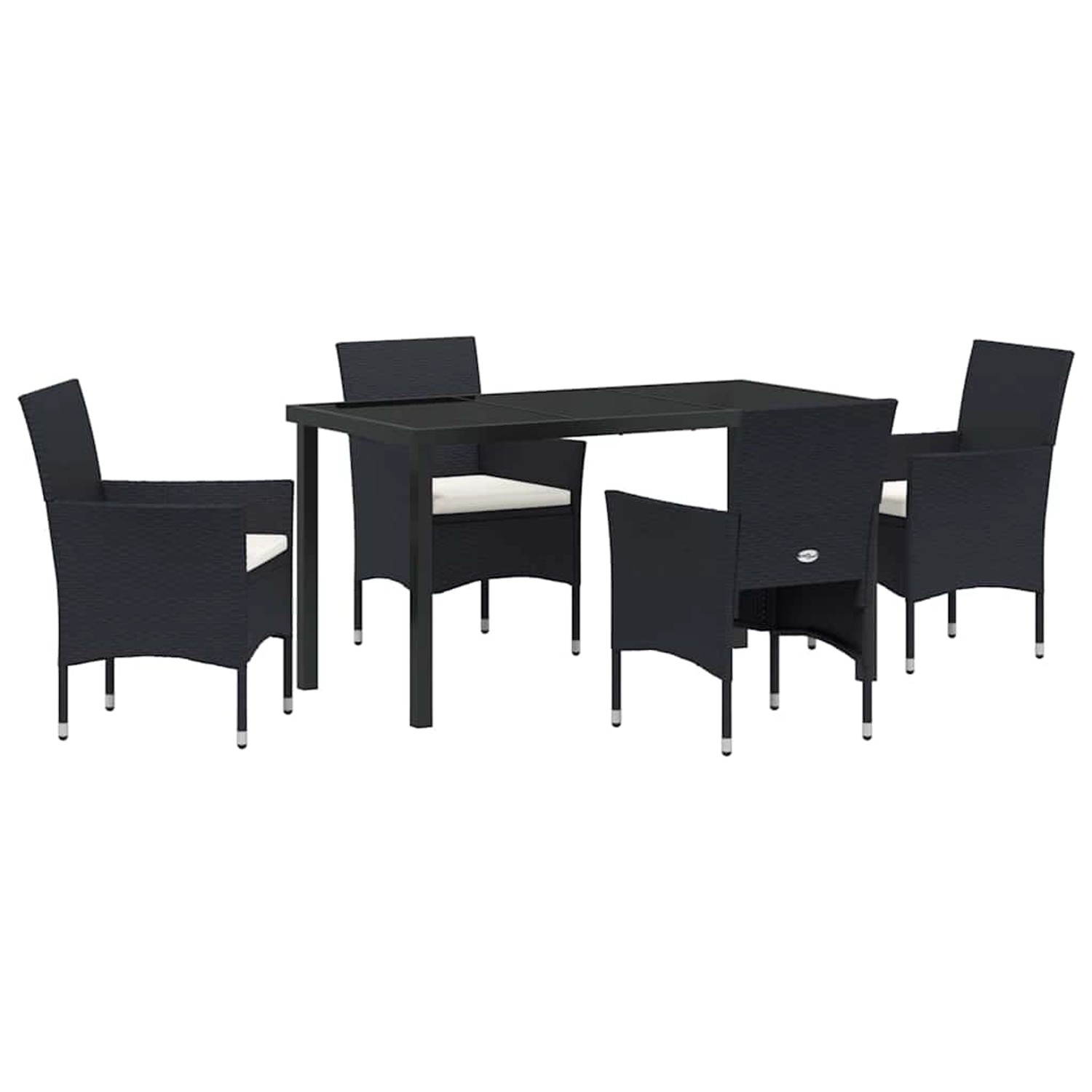 vidaXL 5-Teiliges Gartentischset in Schwarz aus Poly Rattan 3379725 günstig online kaufen