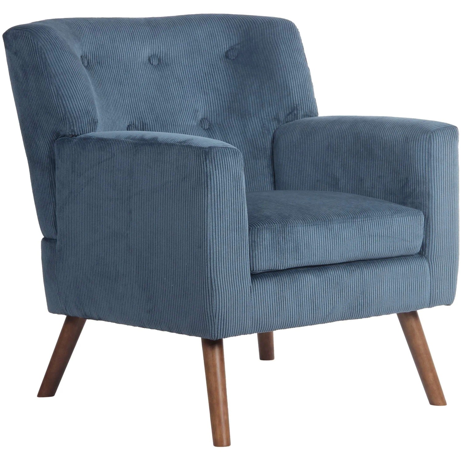 DELUKE Lounger Sessel MUSCAT Cord Blau 72x74x80cm Loungesessel Wohnzimmer Bequem Lounger Clubsessel Sofa Hotelsessel
