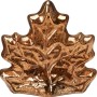 Dekoratives Glasblatt mit LED-Beleuchtung, Ahornblatt-Design, braun/bronze, strukturierte Oberfläche.