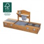 Roba 2in1 Balkonsandkasten und Matschküche aus Naturholz mit Spüle, Wasserhahn, Herdplatten und Grill.