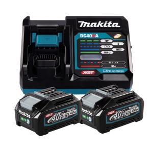 Makita Power Source-Kit XGT 4 Ah mit Ladegerät und 2 Akkus. Zubehör für Akkus.