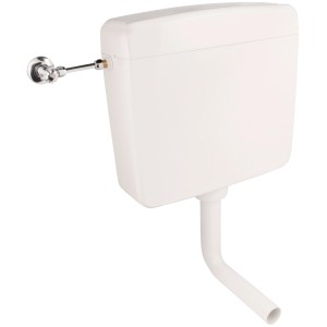 Sanitop-Wingenroth Spülkasten Opal, tiefhängend, weiß, mit Eckventil und Spülrohrbogen.