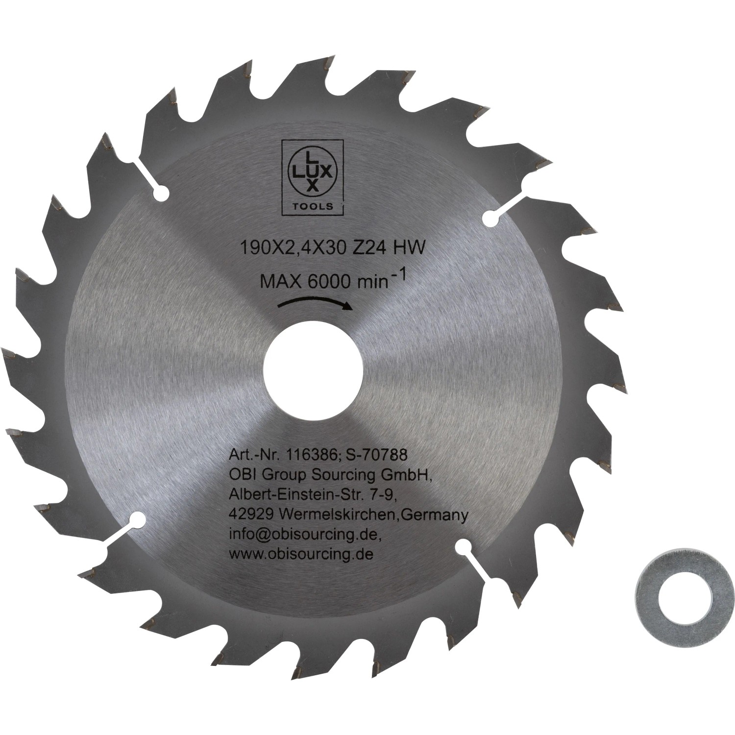 LUX-TOOLS HM-Kreissägeblatt 190 mm x 30 mm 24 Z