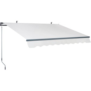 Anthrazitfarbene Gelenkarmmarkise Aventura 300x200 cm für Terrasse oder Balkon.