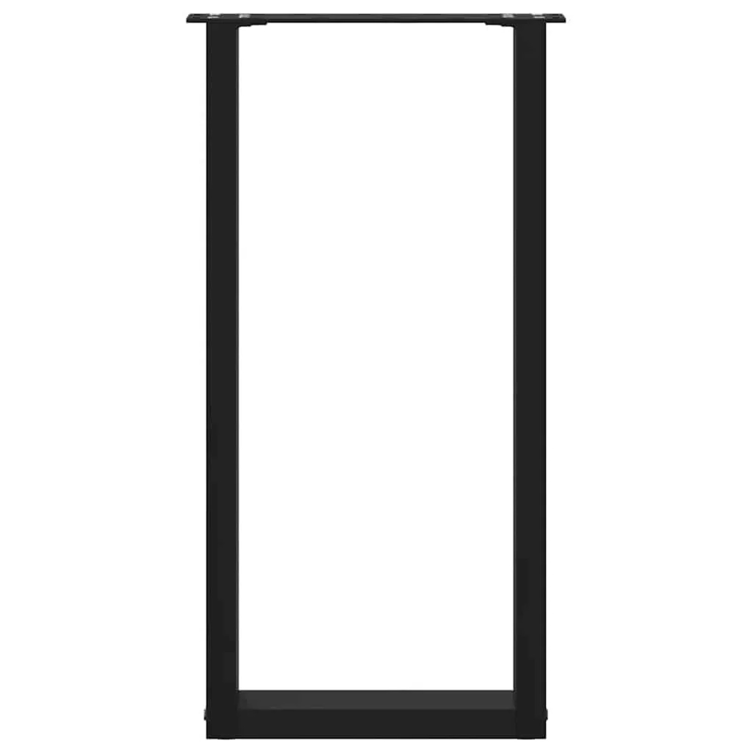 Schwarze U-förmige Konsolentischbeine aus Stahl, 2er-Set, 38x72 cm.