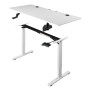 Weißer, höhenverstellbarer Juskys Schreibtisch Office Stand 120x60 cm mit Zubehör.