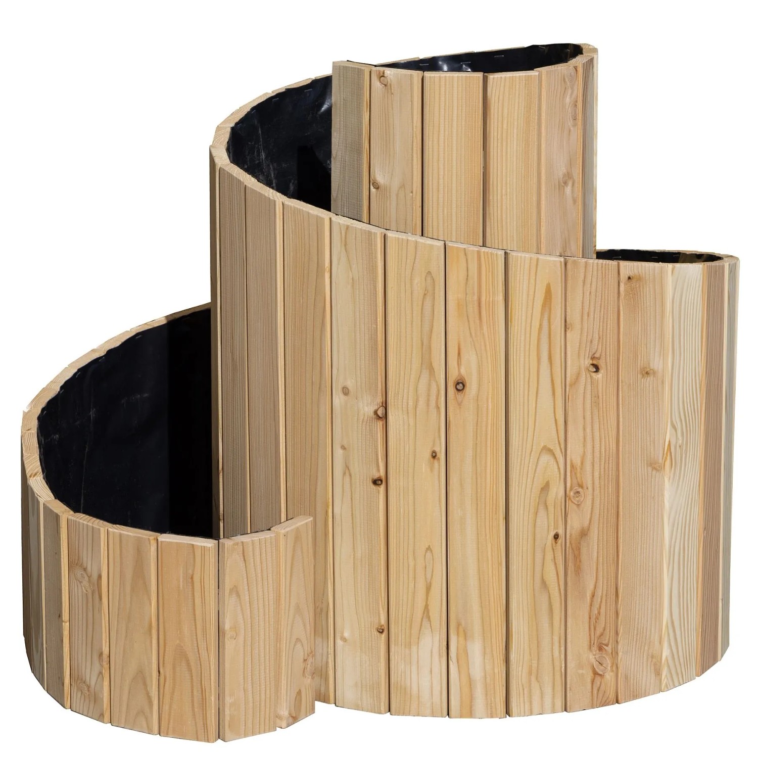 HolzFee Hochbeet Spirale Snake 415 Kräuterspirale Lärche Aufgerollt  415 cm Ø ca. 100 cm x H 68 cm