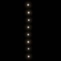 Kaltweiße LED-Lichterkette leuchtet auf dunklem Hintergrund. Perfekt für Außen-Dekoration und Feiertage.