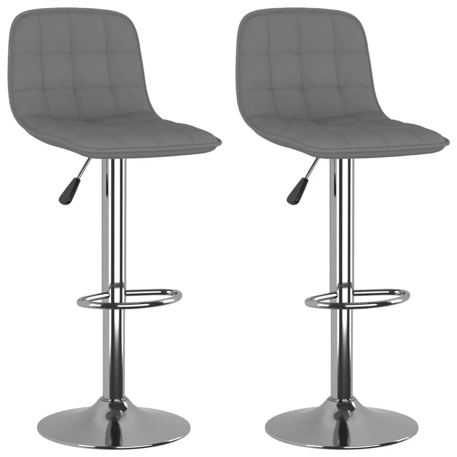 vidaXL Barhocker 2 Stk Hellgrau Stoff 333945