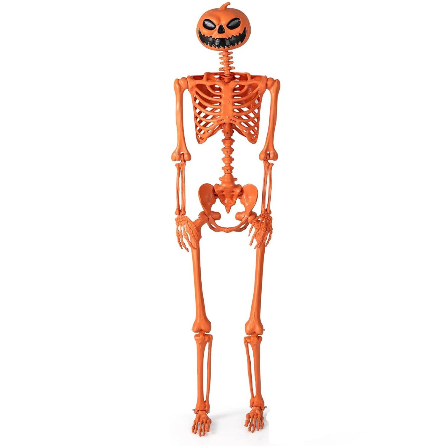 Costway Halloween Deko Skelett Orange 158 cm