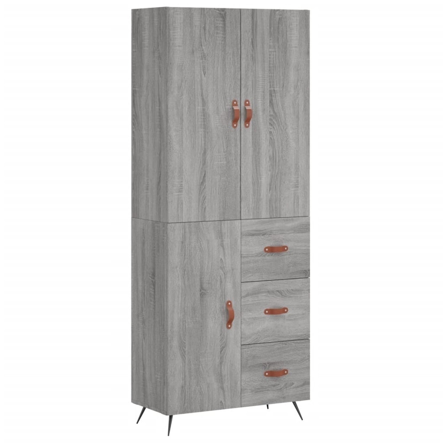vidaXL Highboard Grau Sonoma 69,5x34x180 cm Holzwerkstoff 3195881 günstig online kaufen