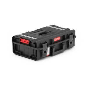Schwarzer PROREGAL QBRICK Werkzeugkasten One mit Aluschienen, 15,5 Liter, bis 120 kg Traglast.