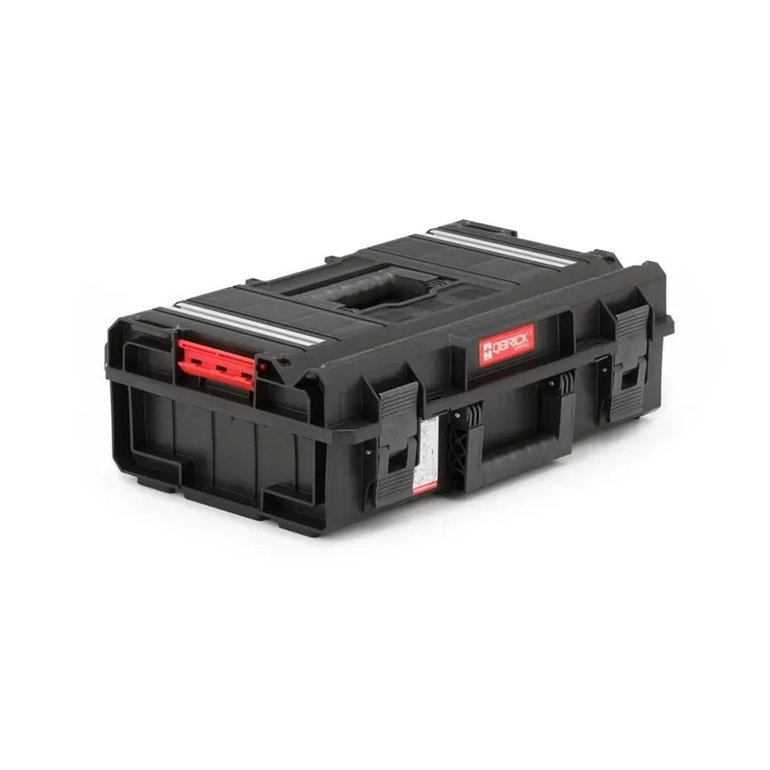 Schwarzer PROREGAL QBRICK Werkzeugkasten One mit Aluschienen, 15,5 Liter, bis 120 kg Traglast.