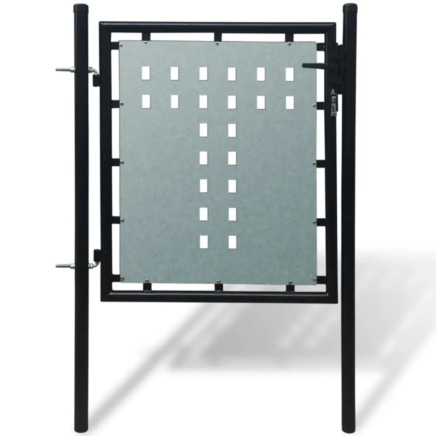 vidaXL Zauntor Einzeltor Schwarz 100x125 cm 141684
