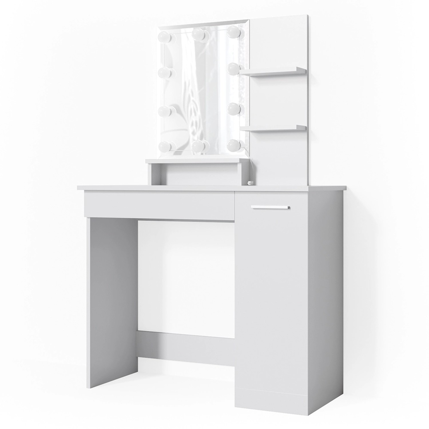 Vicco Schminktisch Julia Weiß 90 cm mit LED Beleuchtung günstig online kaufen