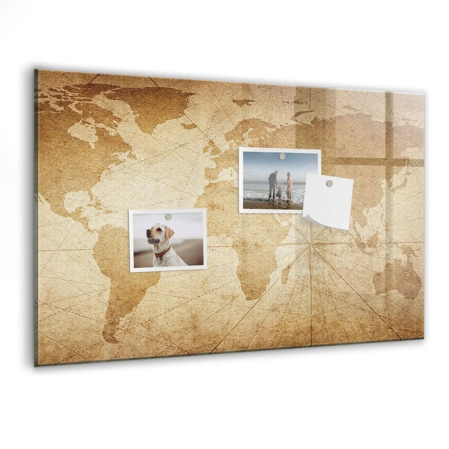 Tulup Magnettafel Aus Glas Vintage Weltkarte Whiteboard Magnetisch Glas 60x günstig online kaufen