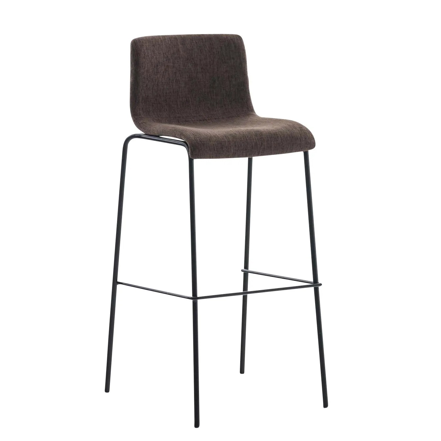 DELUKE Barhocker TENAR Stoff Braun 43x48x100cm Schwarz Barstuhl Mit Lehne Tresenhocker Tresenstuhl
