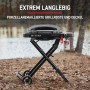Schwarzer Weber Gasgrill Traveler Compact mit porzellanemailliertem Deckel und klappbarem Untergestell.