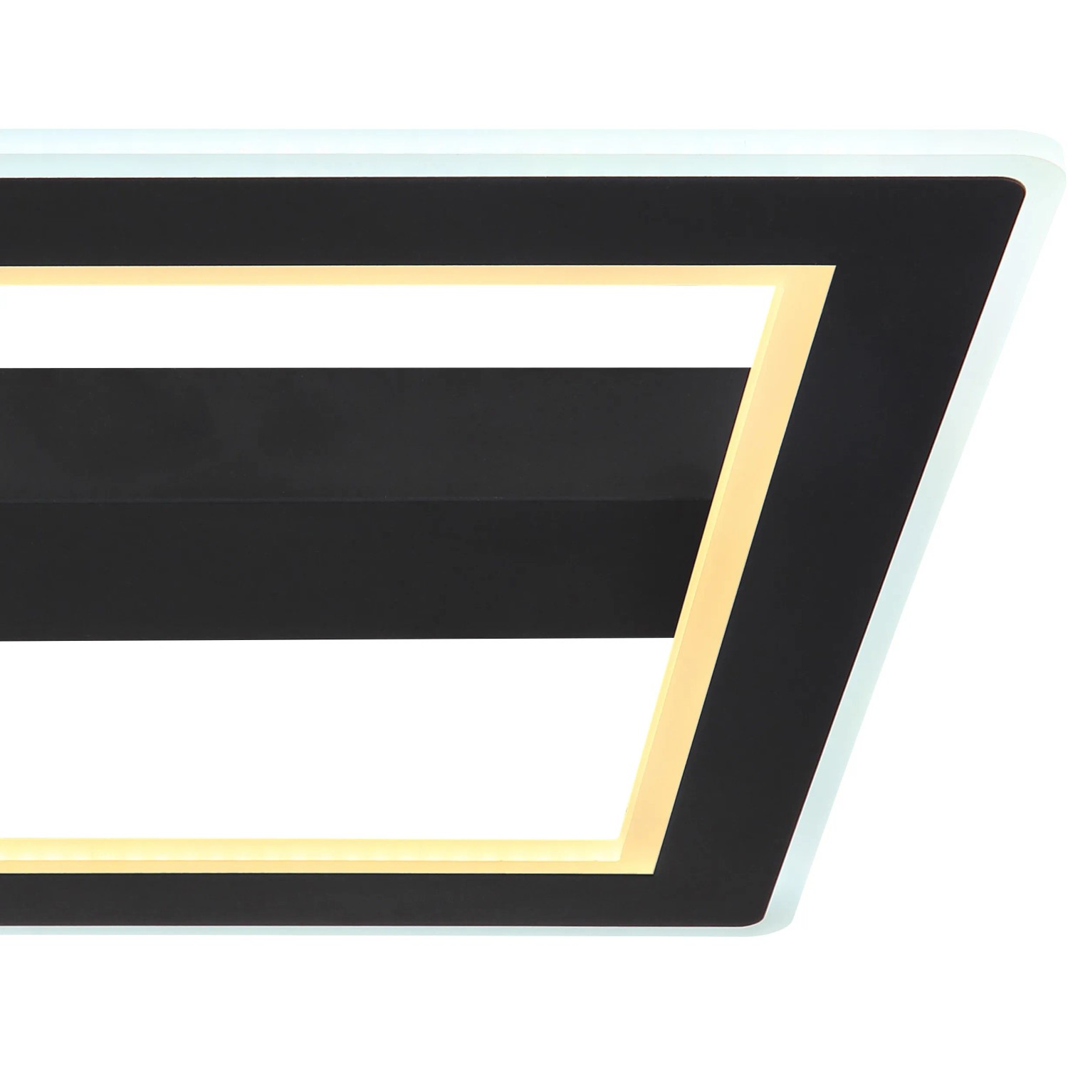 Moderne, schwarze LED-Deckenleuchte Mattia, 45x45cm, für Innenräume.