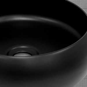 ML-Design Aufsatzwaschbecken, rund, schwarz matt, Keramik, 35x12 cm.