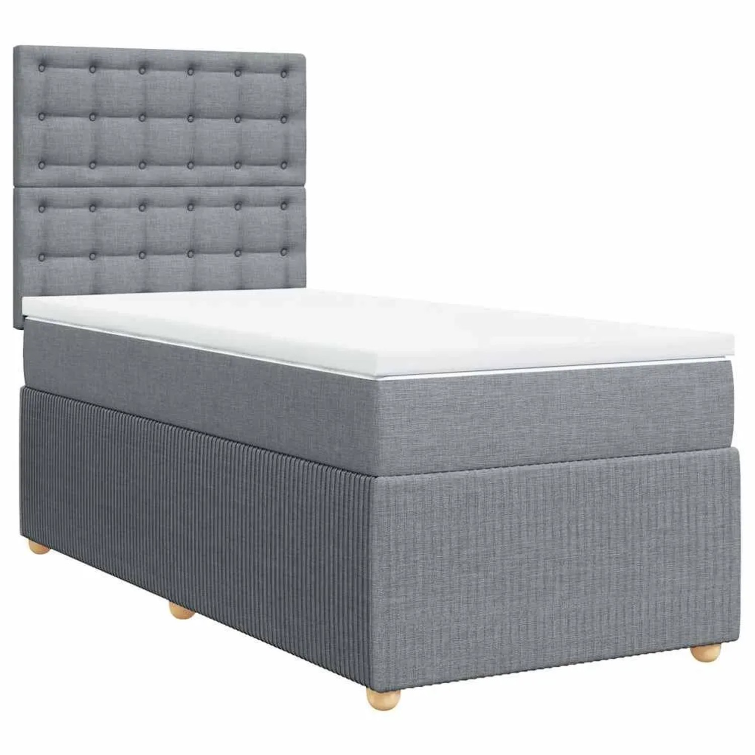 vidaXL Boxspringbett mit Matratze Hellgrau 90x190 cm Stoff 3294225 günstig online kaufen