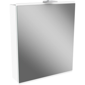 Fackelmann Spiegelschrank Lima, 60 cm, weiß, mit Softclose-Türen und Aufsatzleuchte.