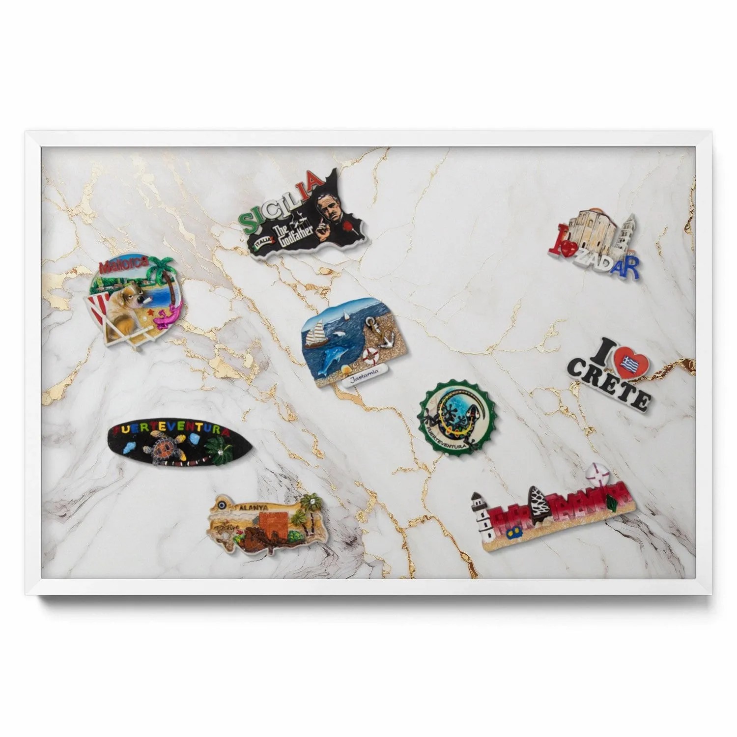 Tulup Magnettafel Magnettafel aus Metall für Souvenirs Stilvoller Marmorste günstig online kaufen