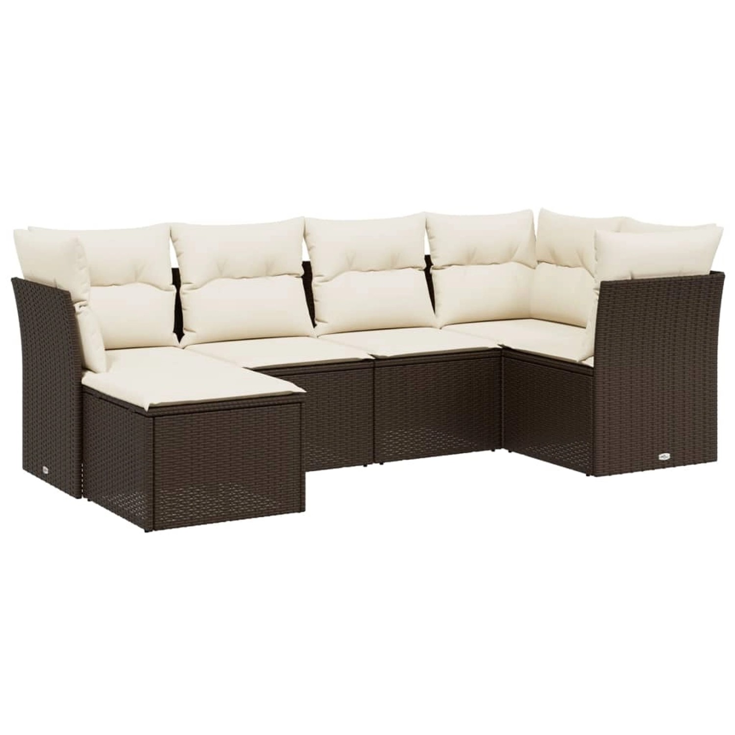 vidaXL 6-Tlg Garten-Sofagarnitur mit Kissen Braun Poly Rattan 3263179 günstig online kaufen