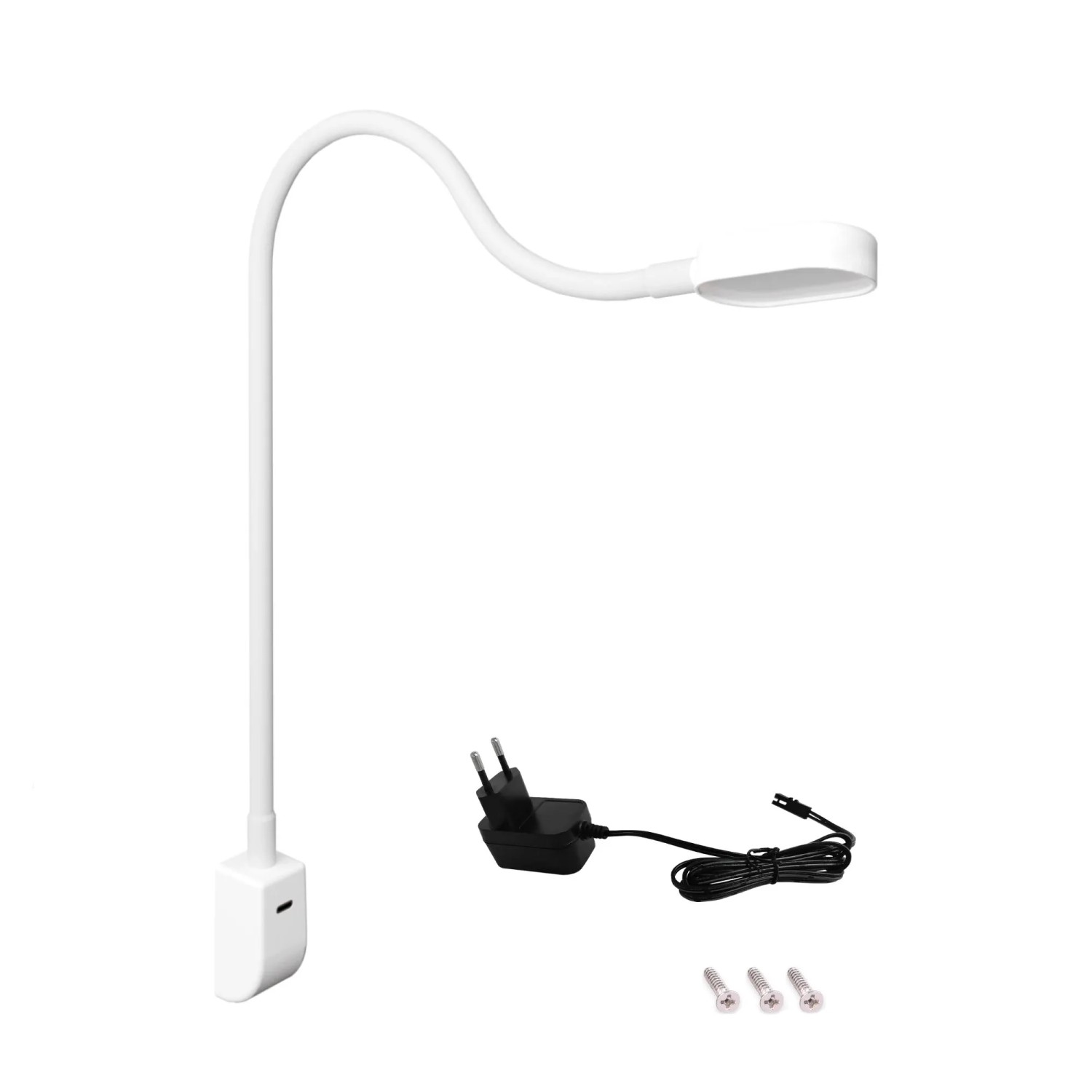 Kalb I Ilios LED bedlampje/leeslampje met USB-C, wand- en hoekbevestiging, flexibele arm, dimbaar, warm wit 3000k (2 set wit Kalb I Ilios LED bedlampje/leeslampje met USB-C, wand- en hoekbevestiging, flexibele arm, dimbaar, warm wit 3000k (2 set wit